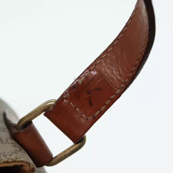 CELINE Macadam Canvas Shoulder Bag PVC Leather Beige Auth - Picture 11 of 16